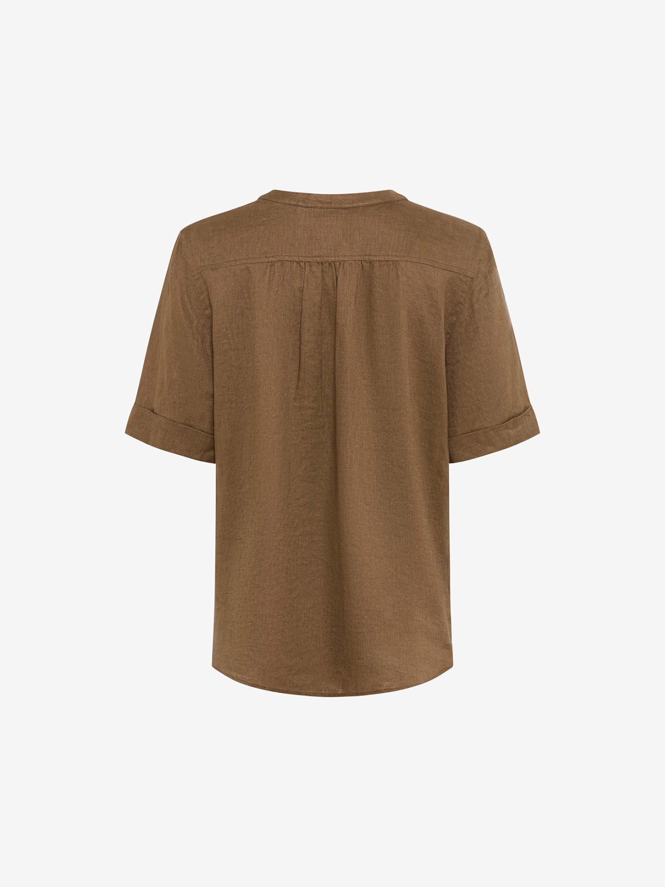 Blusa de Linho com Decote em V