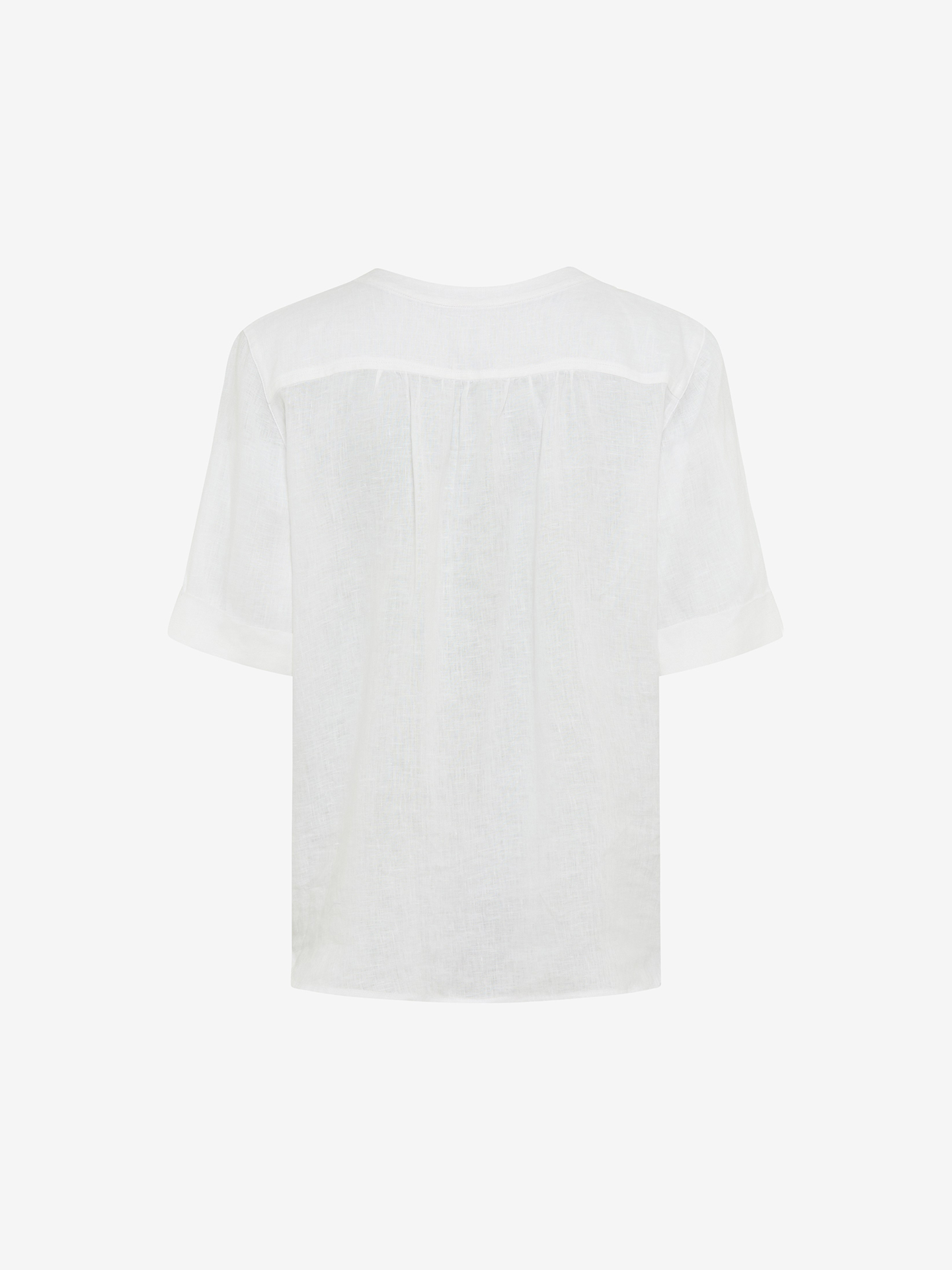 Blusa de Linho com Decote em V