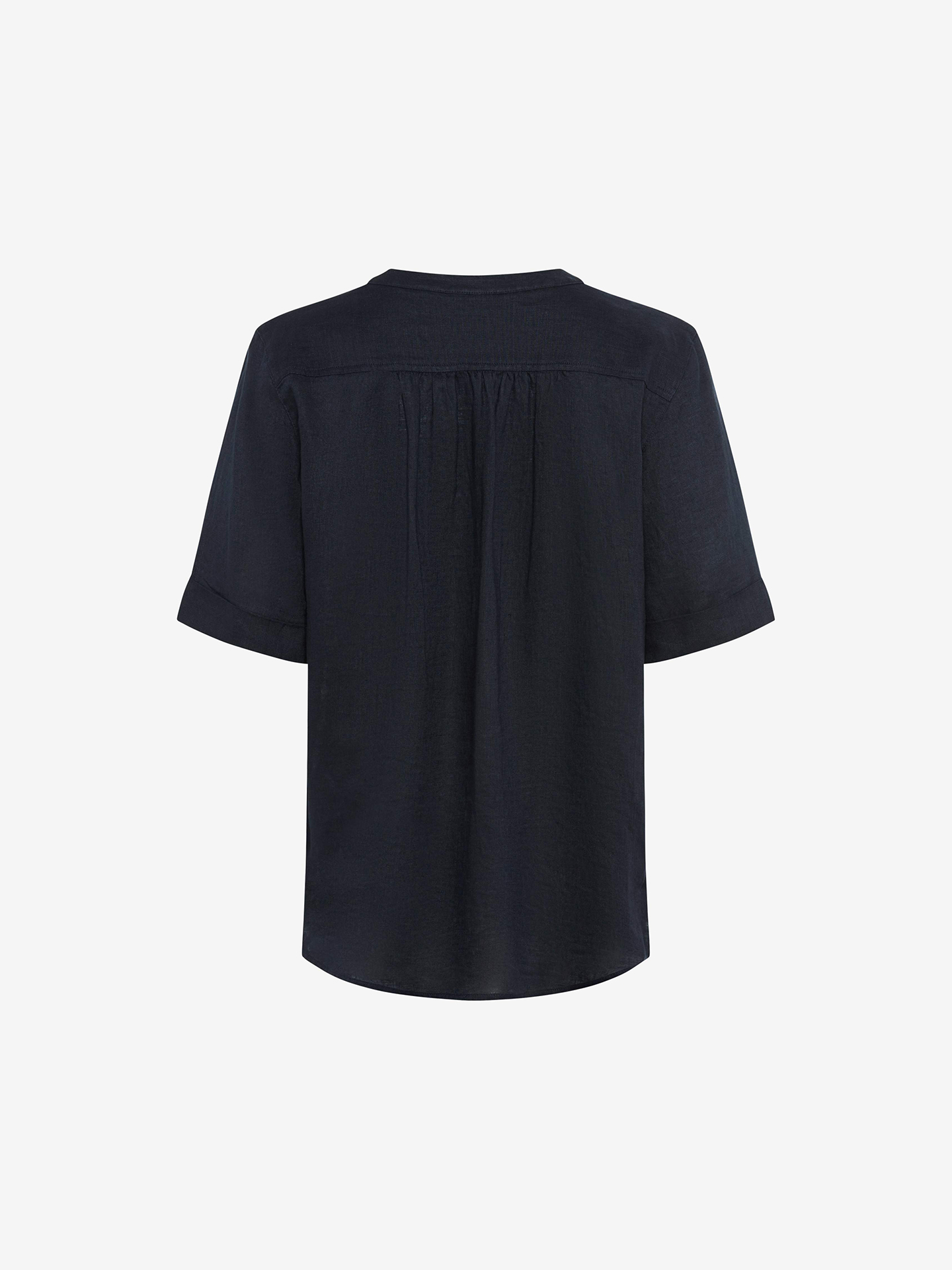 Blusa de Linho com Decote em V