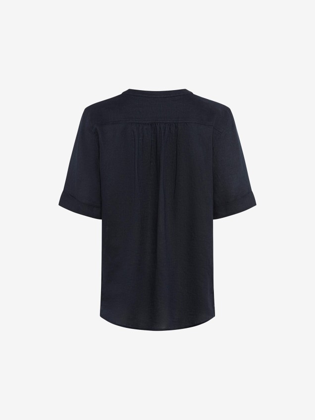 Blusa de Linho com Decote em V