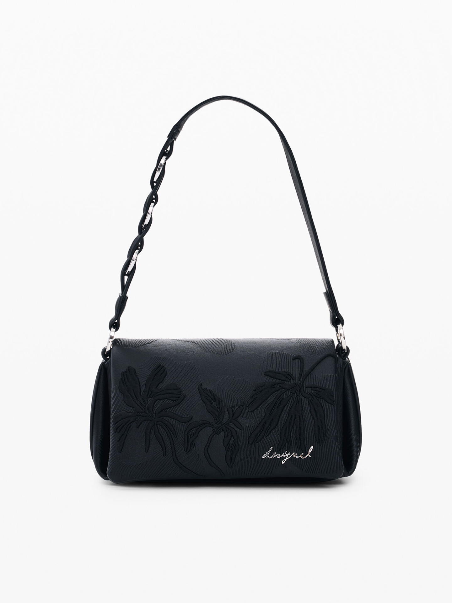 Mala de Ombro com Flores em Relevo