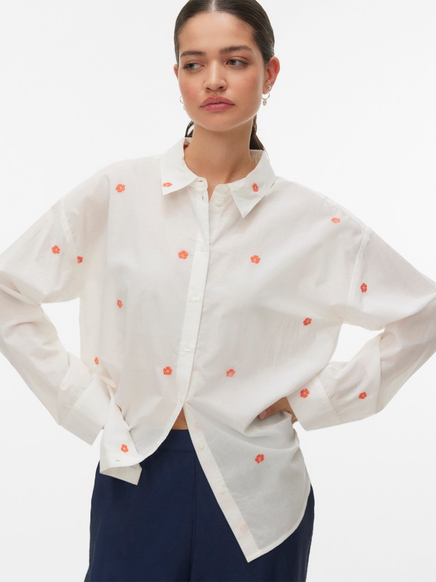 Camisa com Bordado Floral