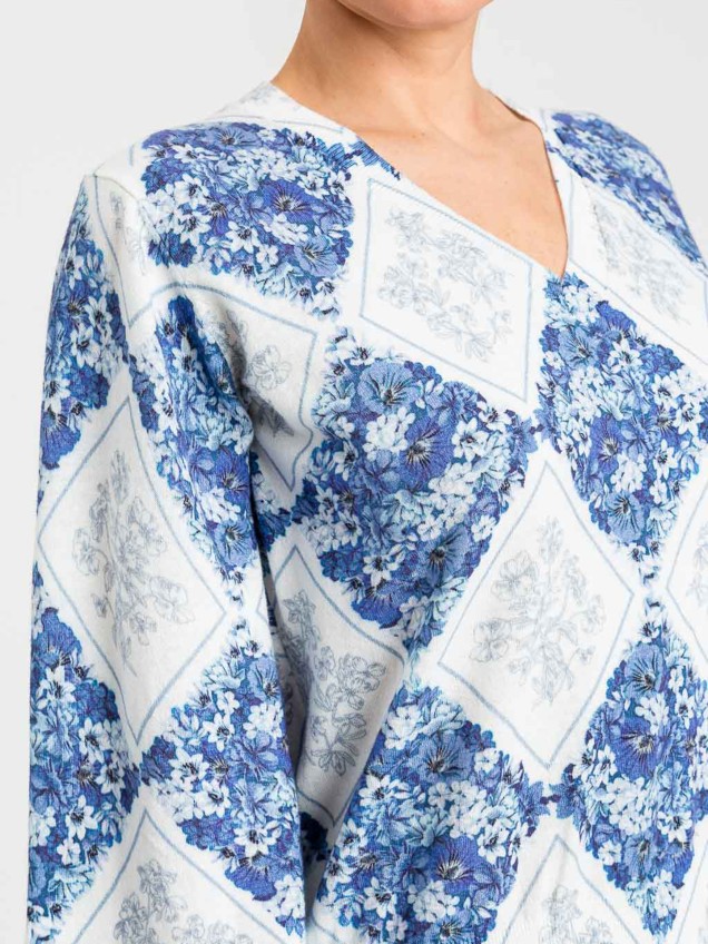 Camisola de Malha com Padrão de Losangos