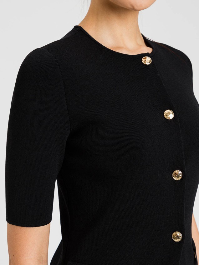 Casaco de Malha com Gola Mandarim