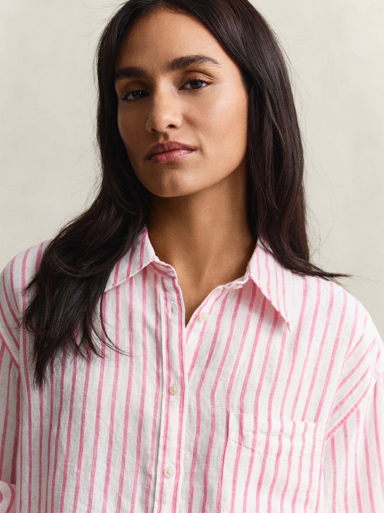 Camisa de Linho �s Riscas