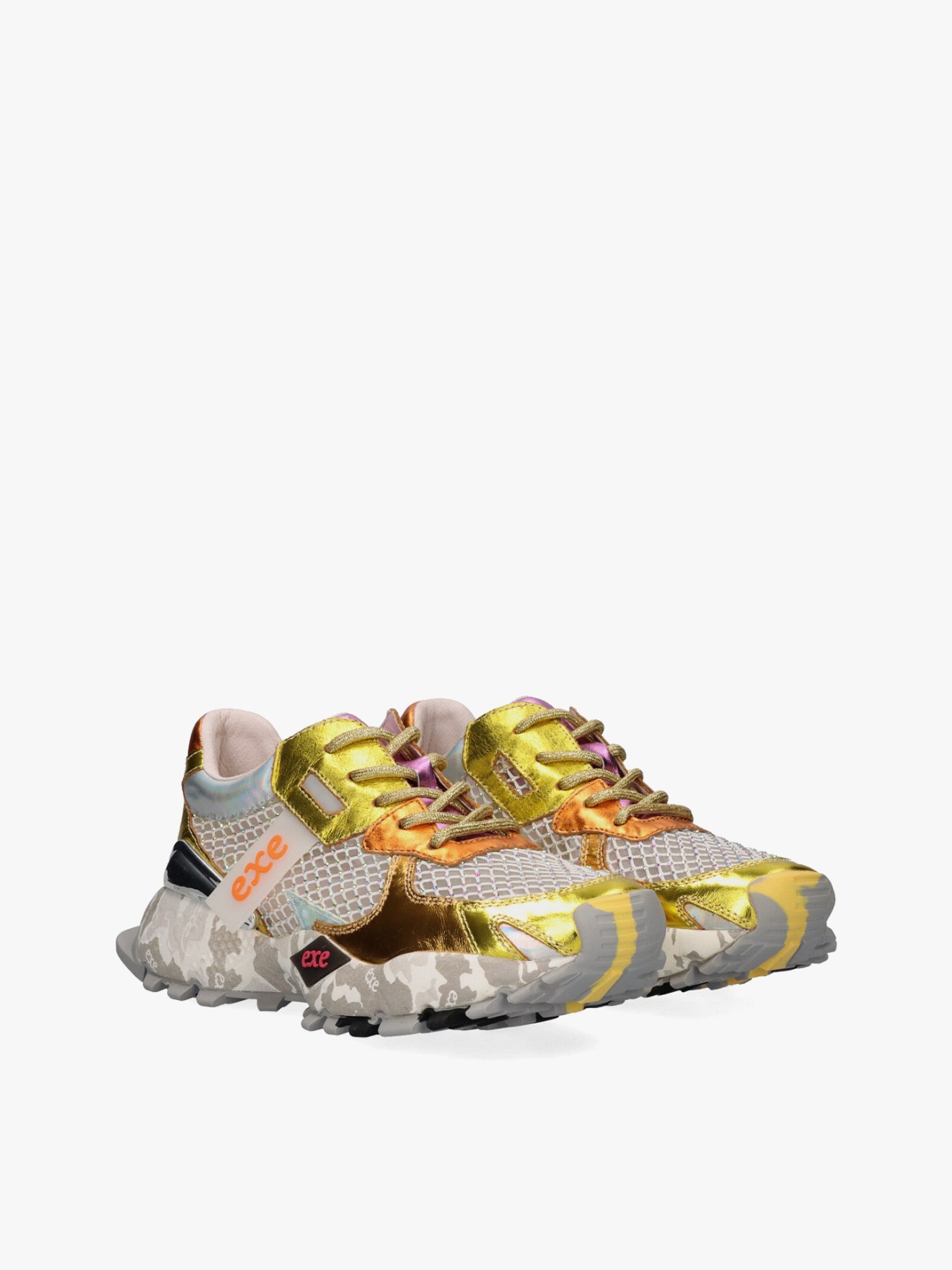 Sapatilhas em Pele e Tecido