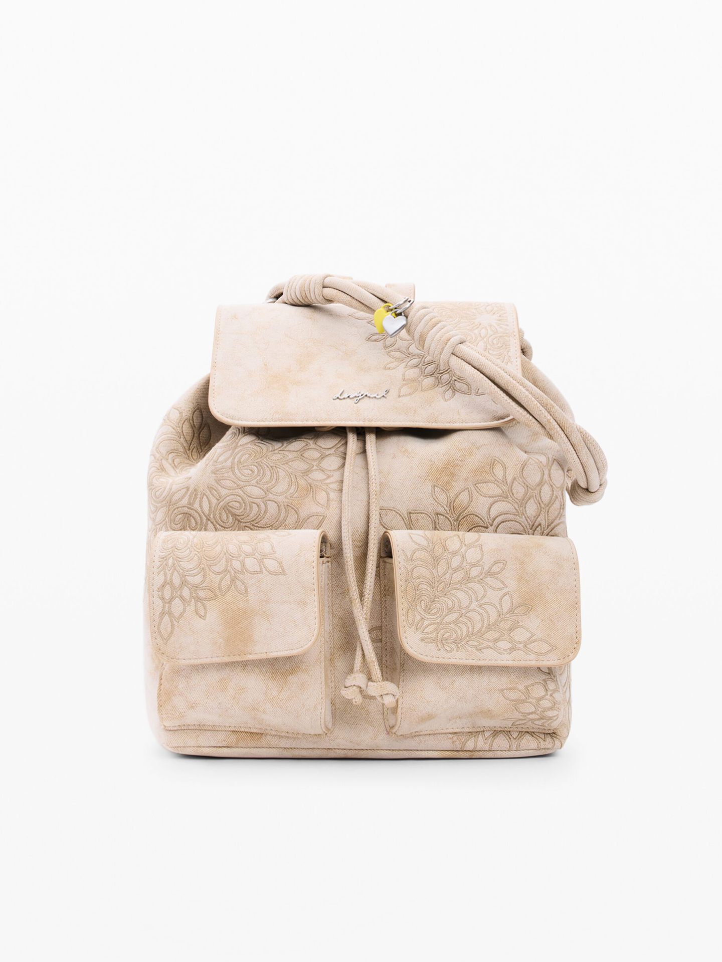 Mochila com Bordados e Bolsos Frontais