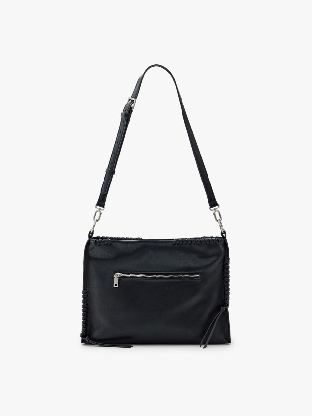 Mala de Ombro Efeito Pele com Detalhes