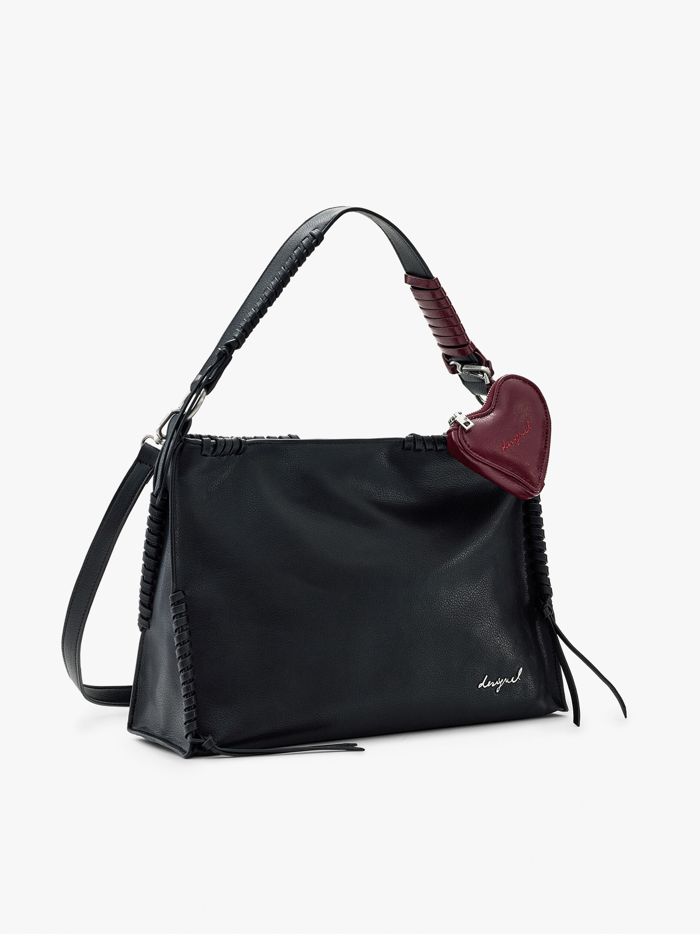 Mala de Ombro Efeito Pele com Detalhes