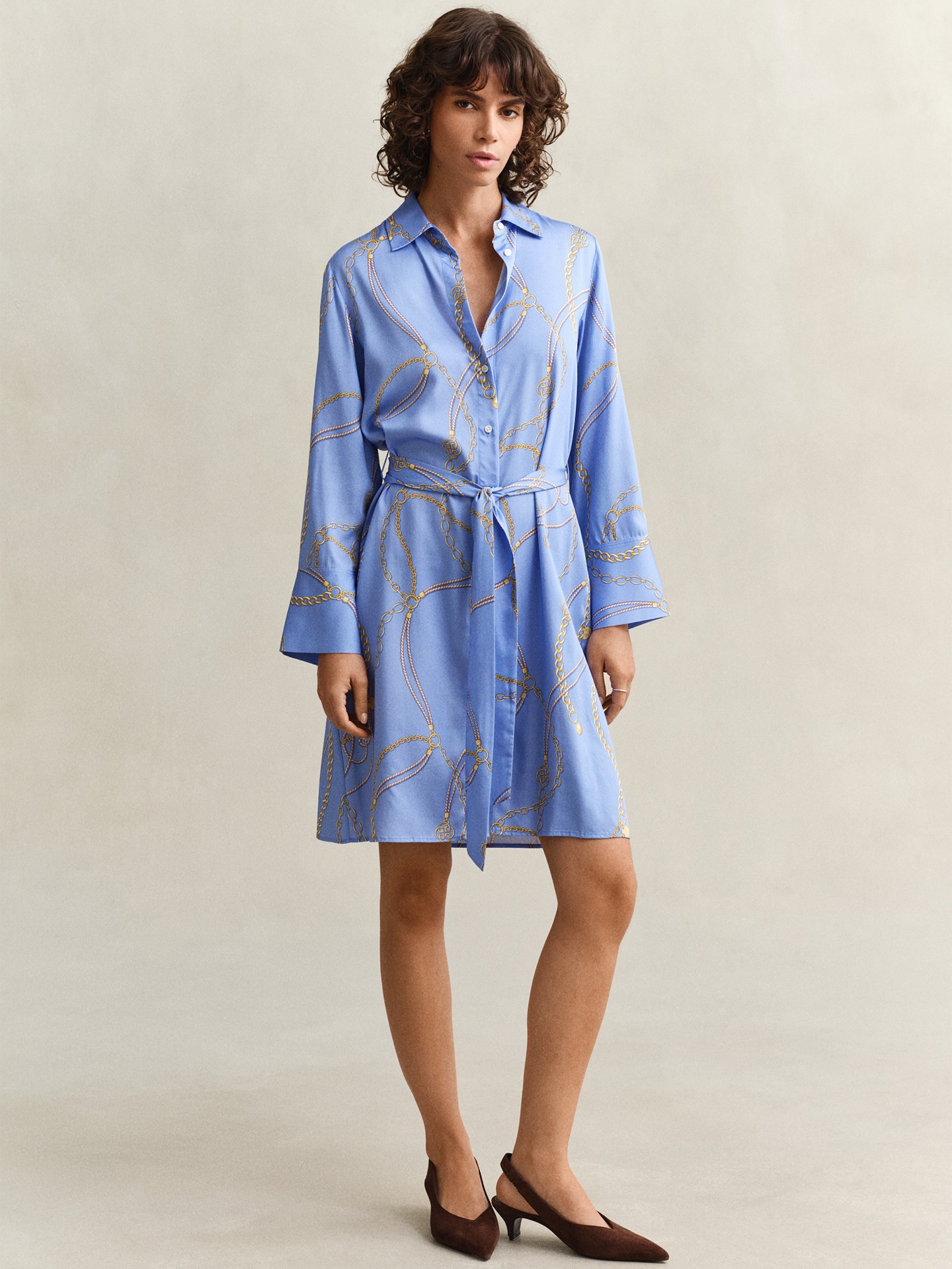 Vestido Camiseiro com Padrão