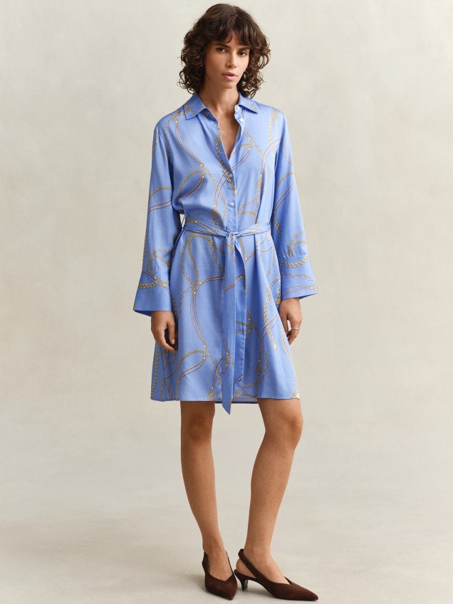 Vestido Camiseiro com Padr�o