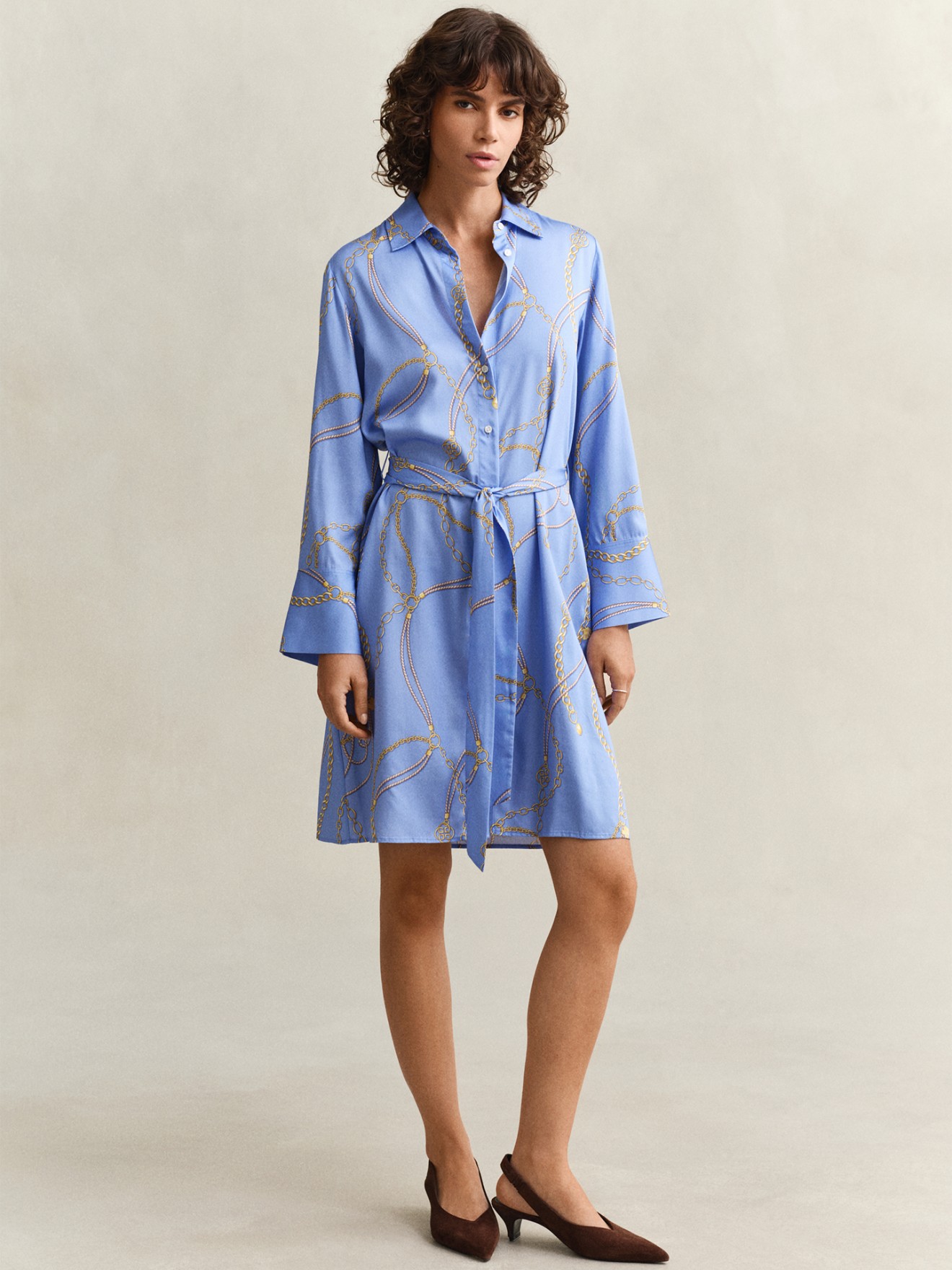 Vestido Camiseiro com Padr�o