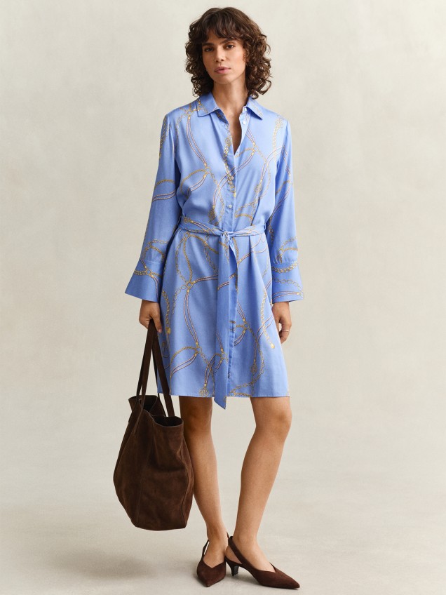Vestido Camiseiro com Padrão
