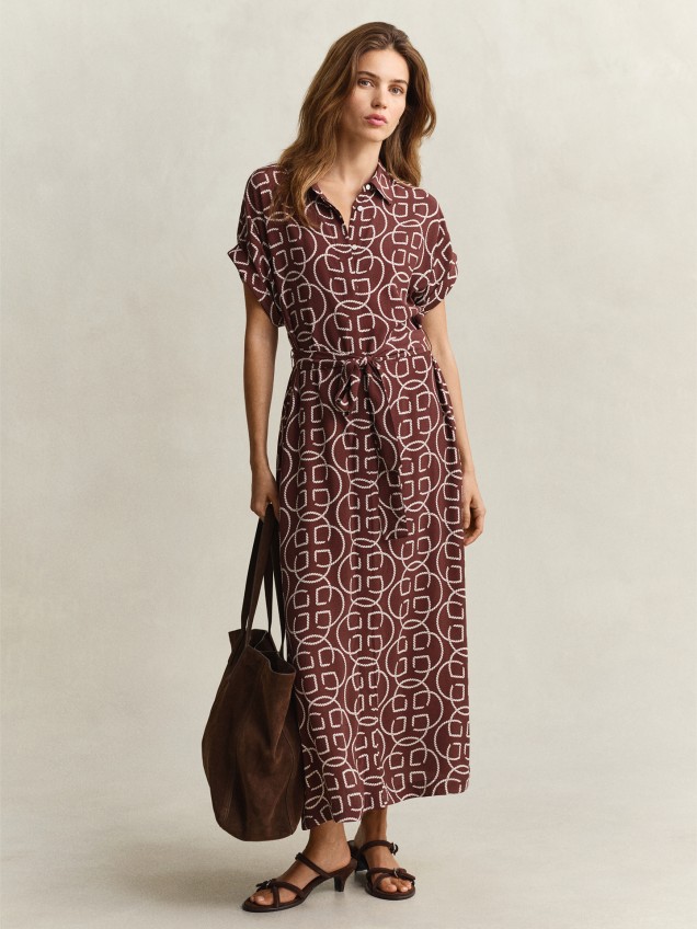 Vestido Camiseiro com Padrão