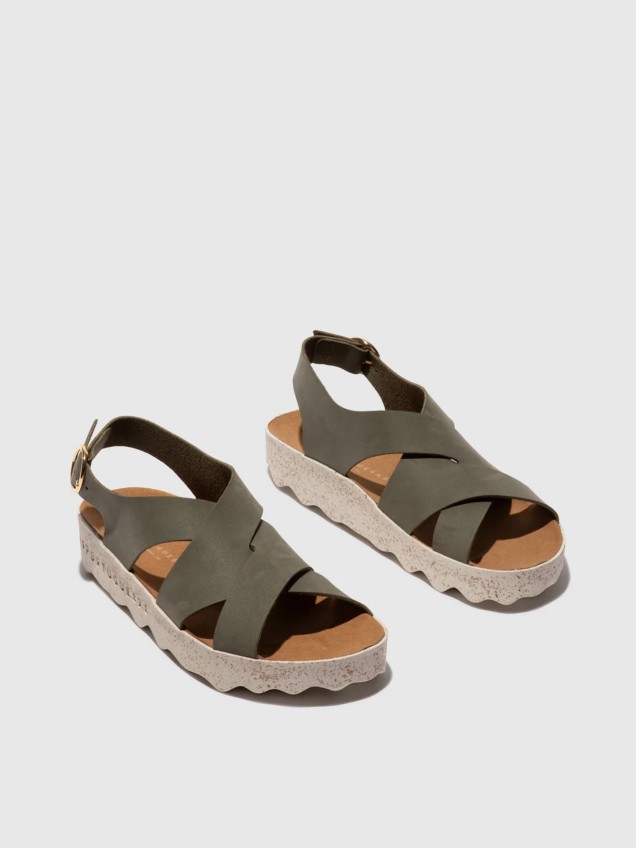 Sandálias de Plataforma com Tiras Cruzadas Cusk