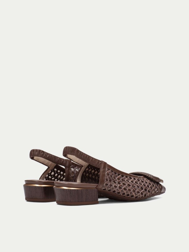 Sapatos Slingback em Pele