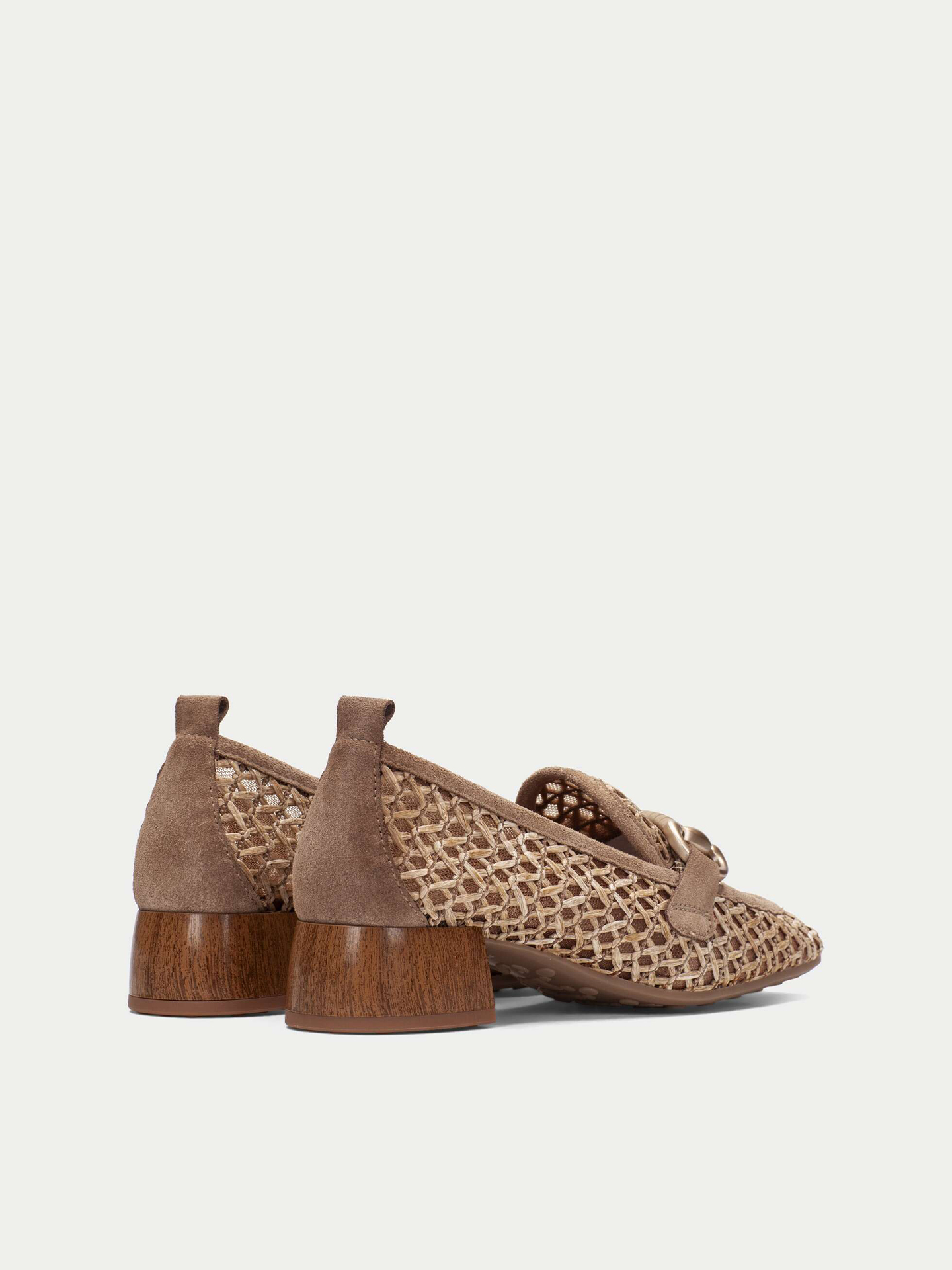 Mocassins em Tecido Entrelaçado com Salto