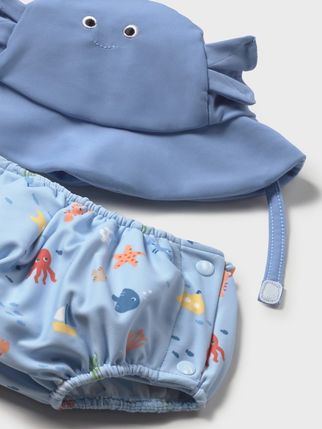 Conjunto de Cueca de Banho e Chapéu