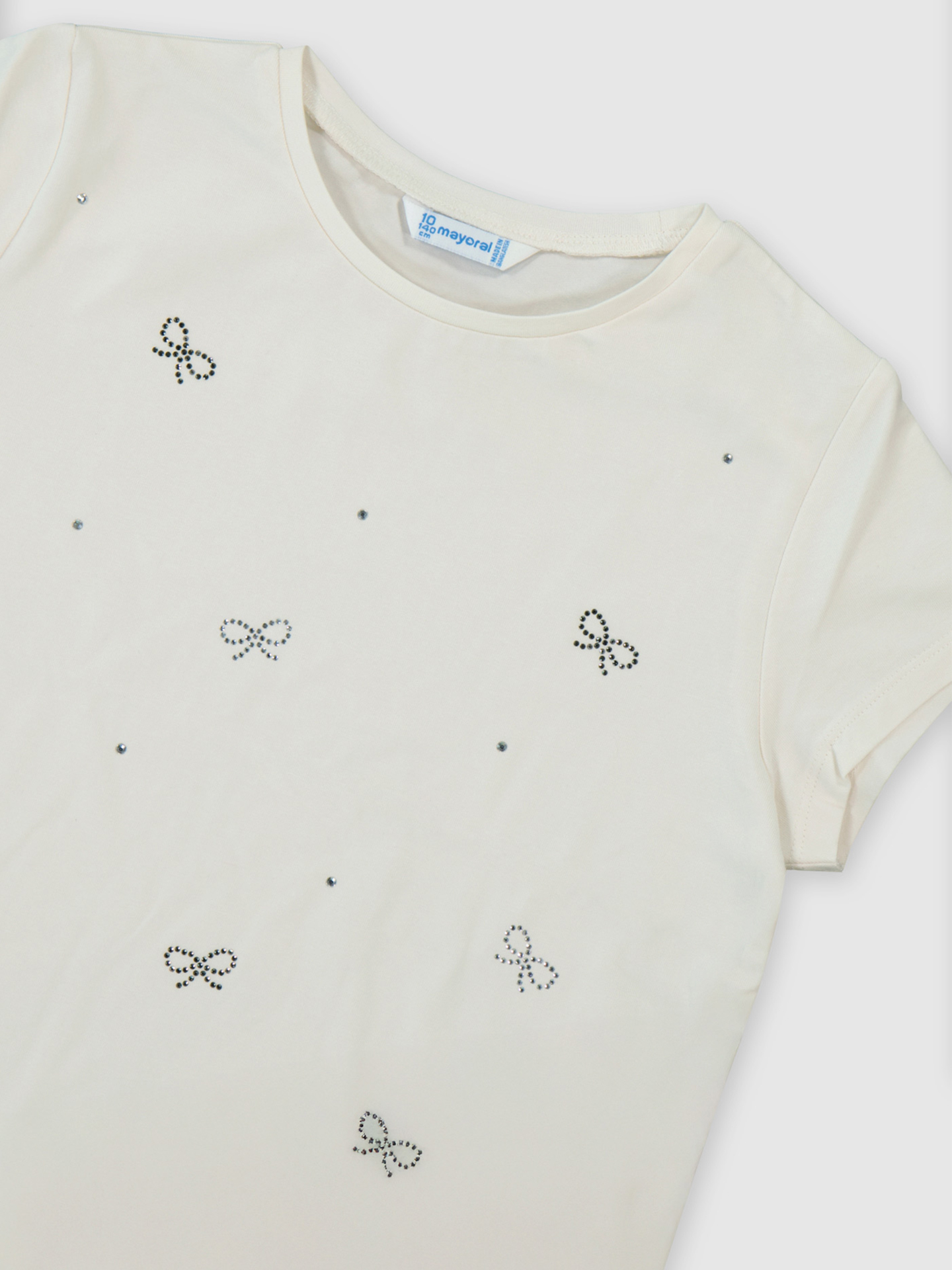 T-shirt com Laços de Strass