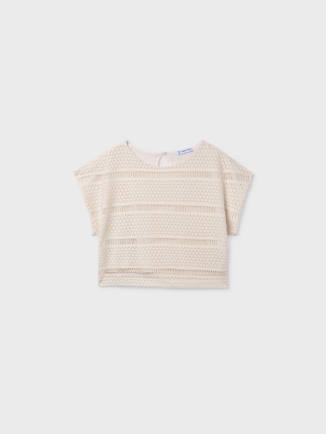 Top de Malha com Efeito Croch�