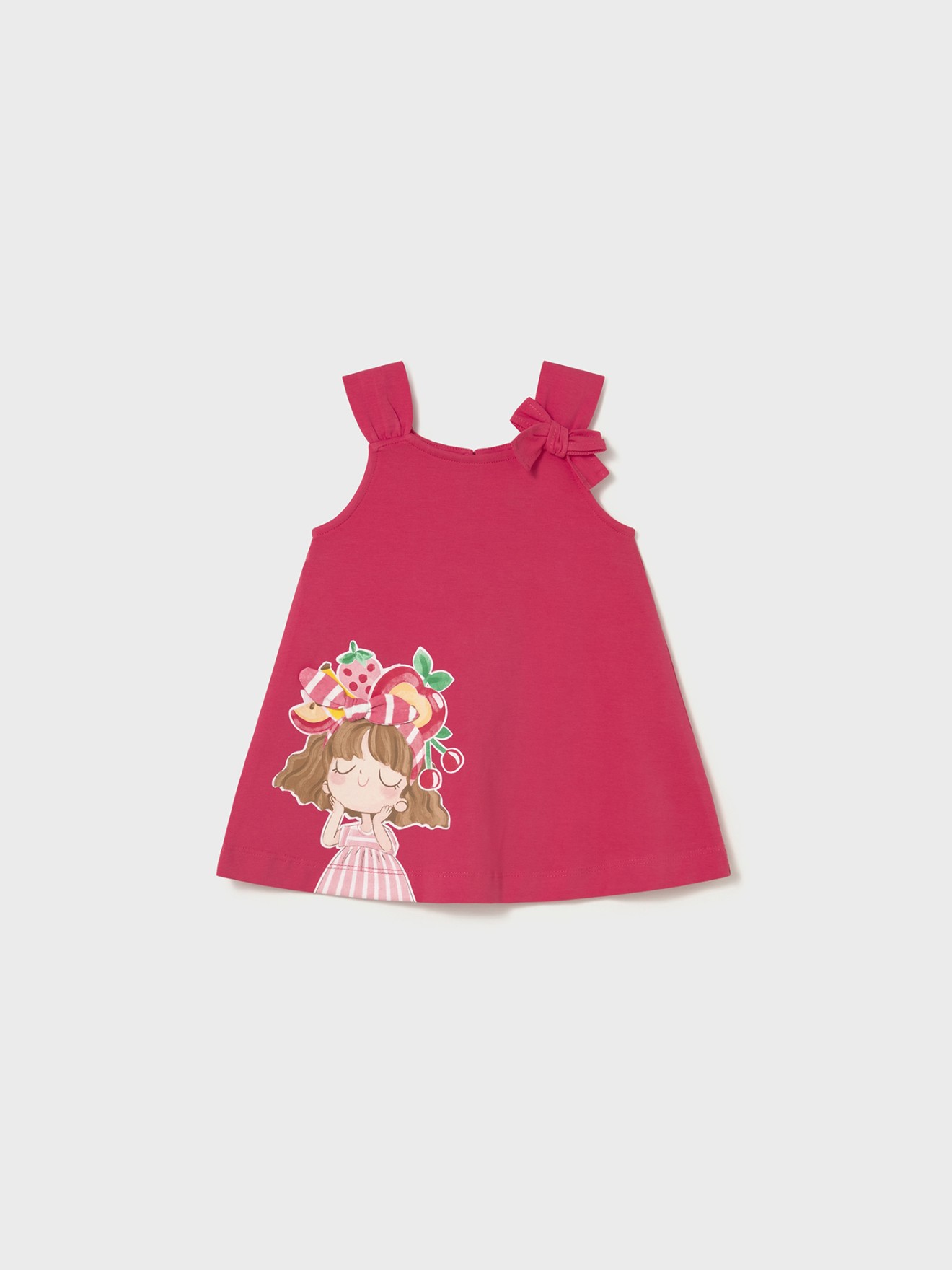 Vestido de Alças com Estampado e Apliques