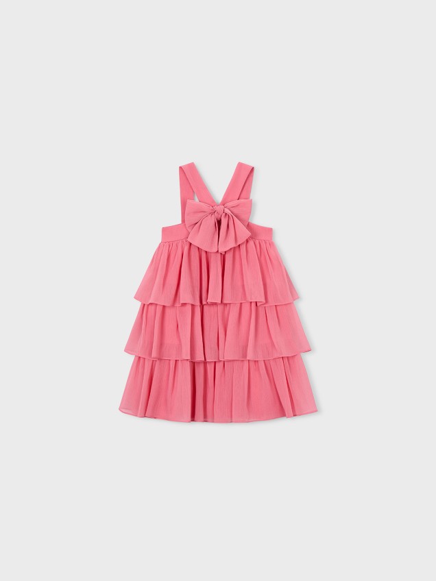 Vestido com Folhos e Laço