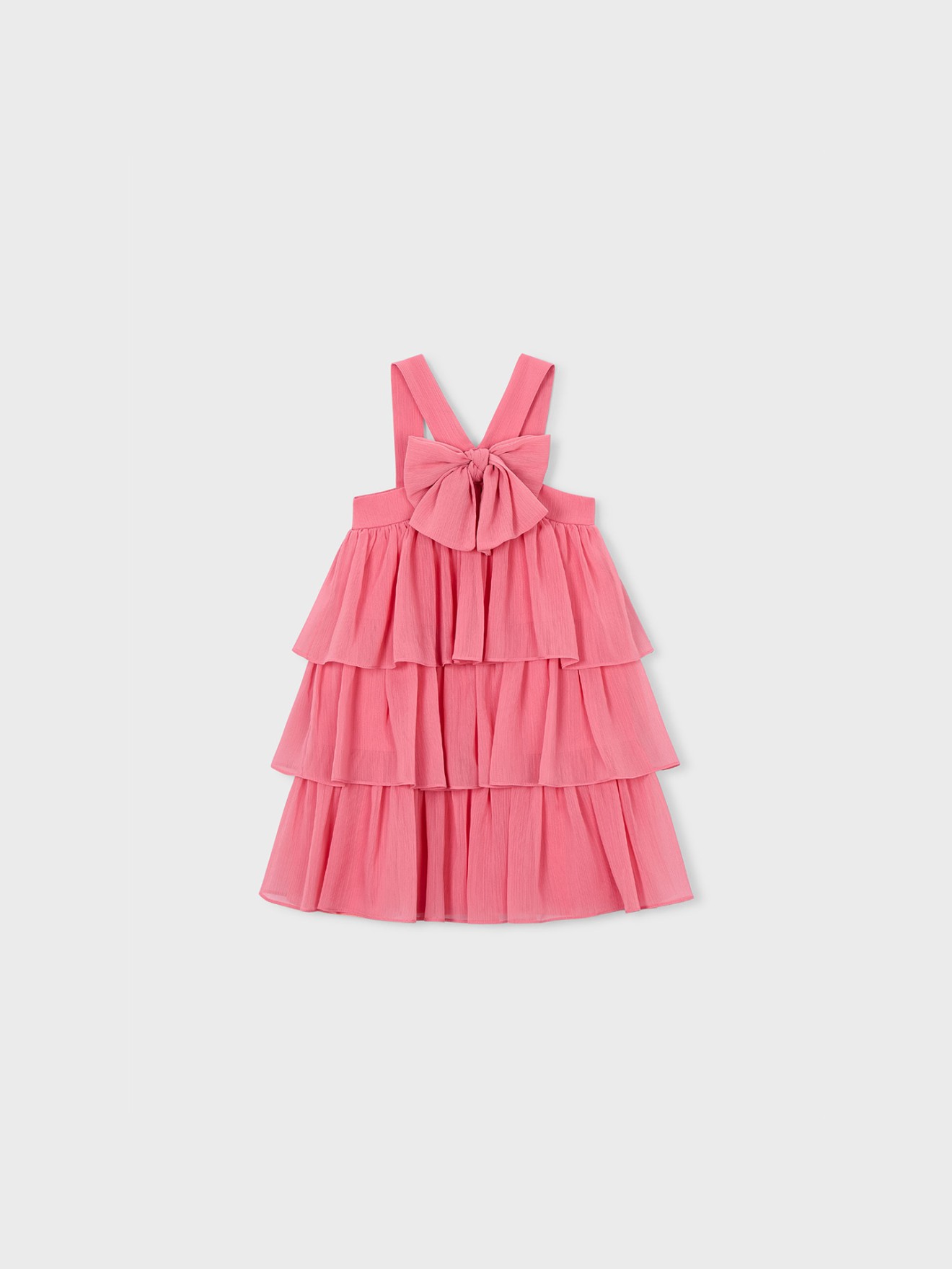Vestido com Folhos e La�o