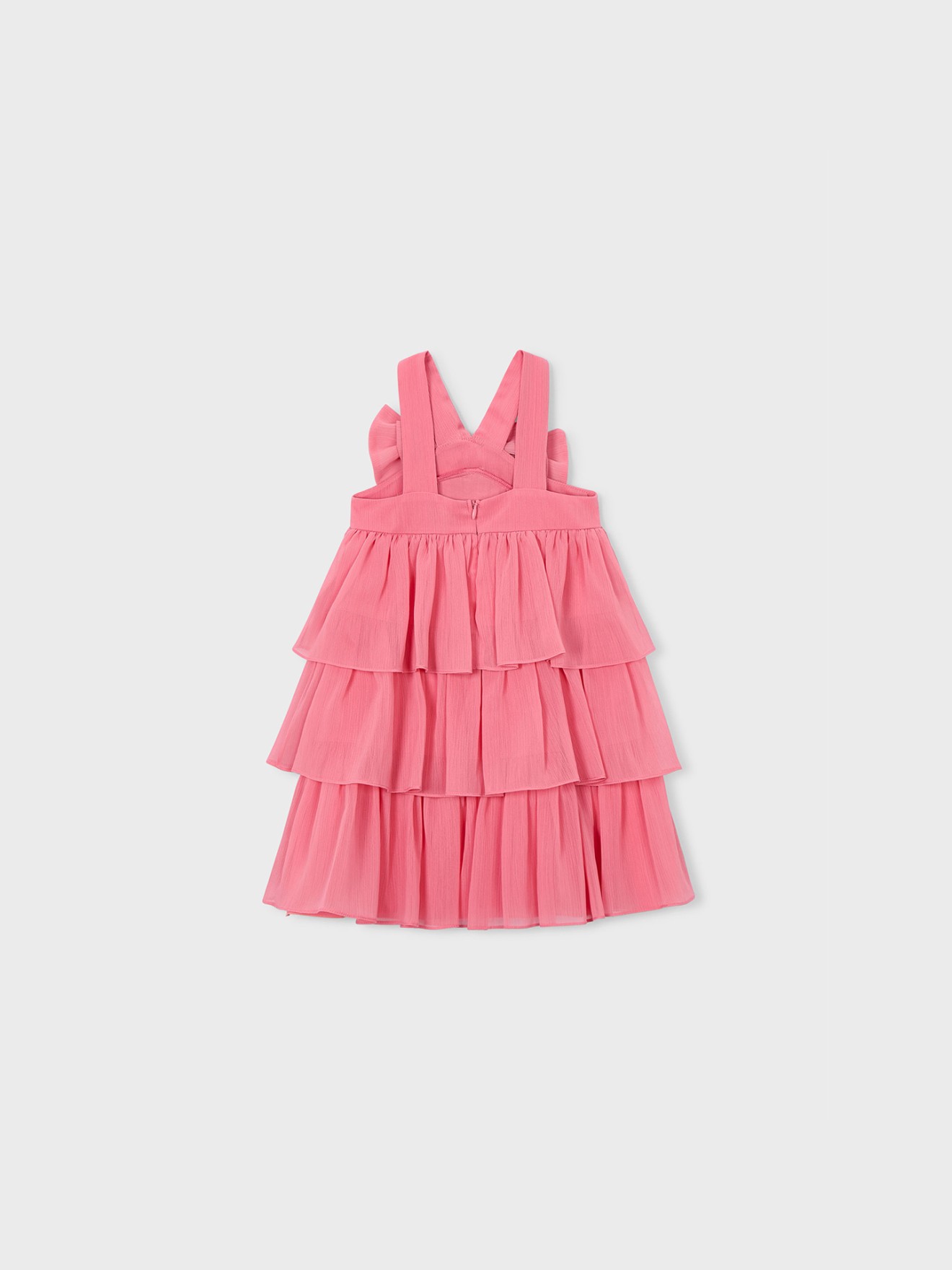 Vestido com Folhos e La�o