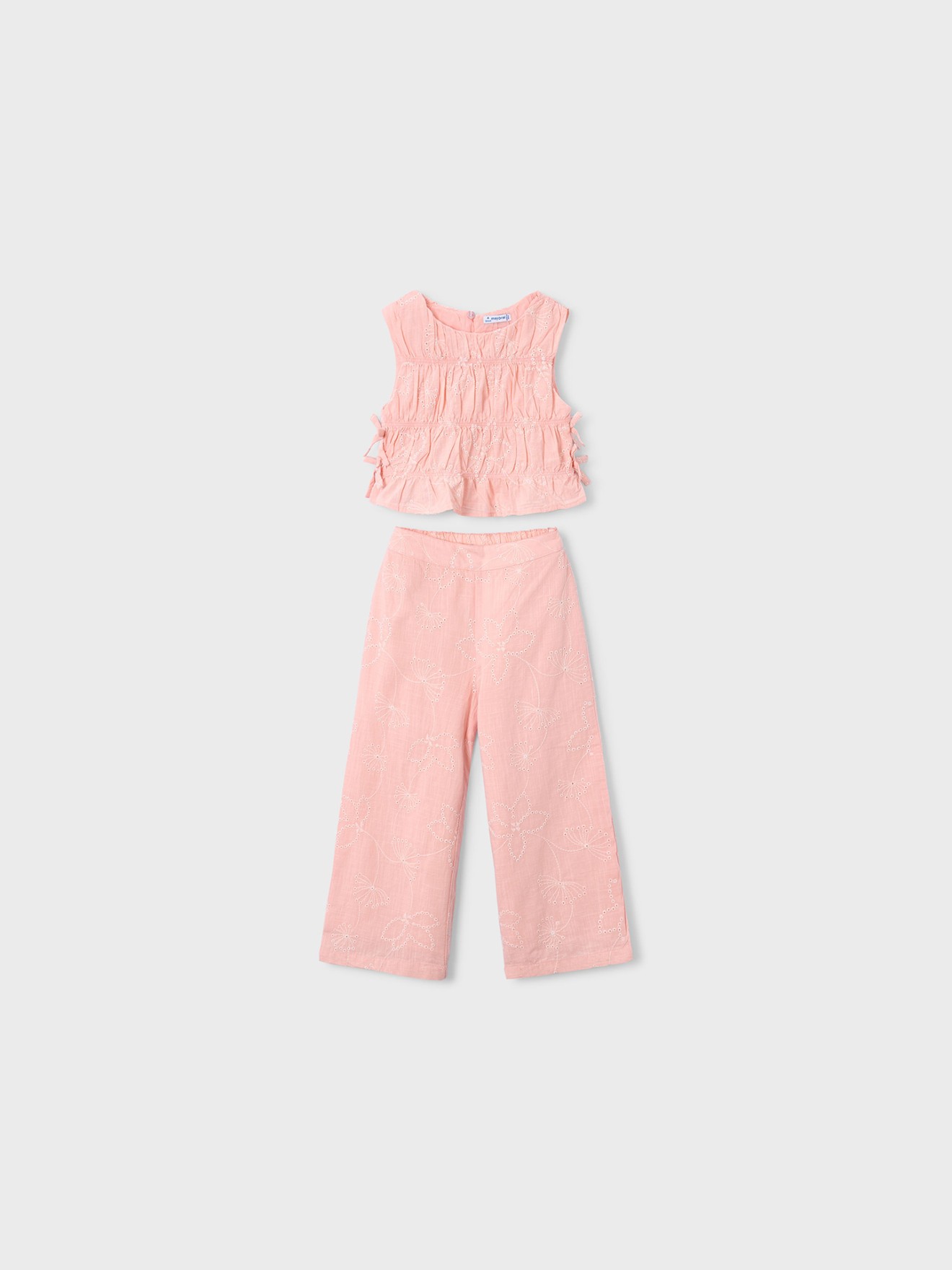 Conjunto de Top Franzido e Cal�as Largas