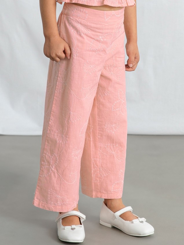 Conjunto de Top Franzido e Calças Largas