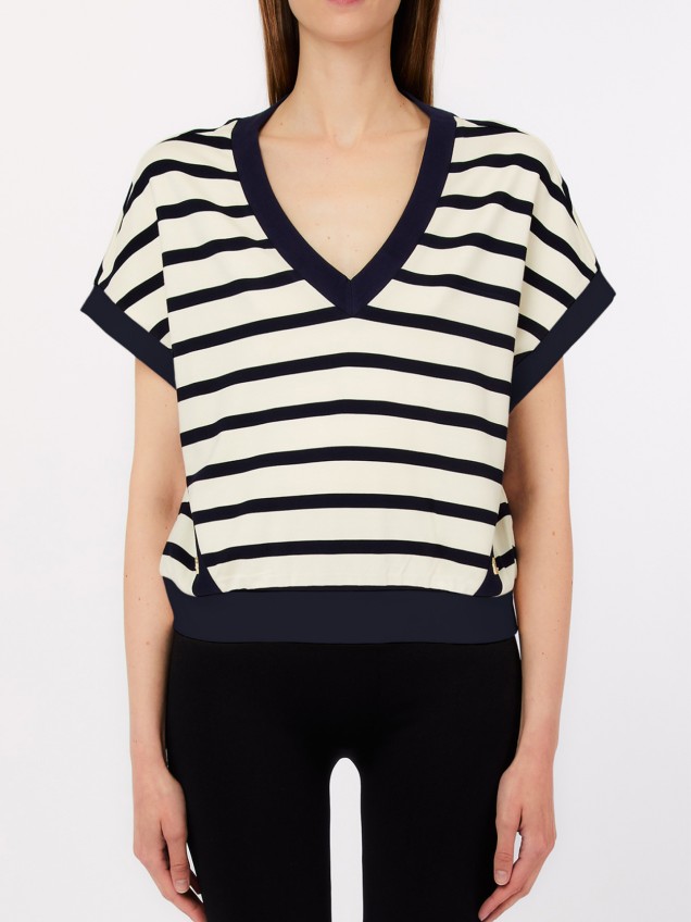 Camisola de Manga Curta �s Riscas