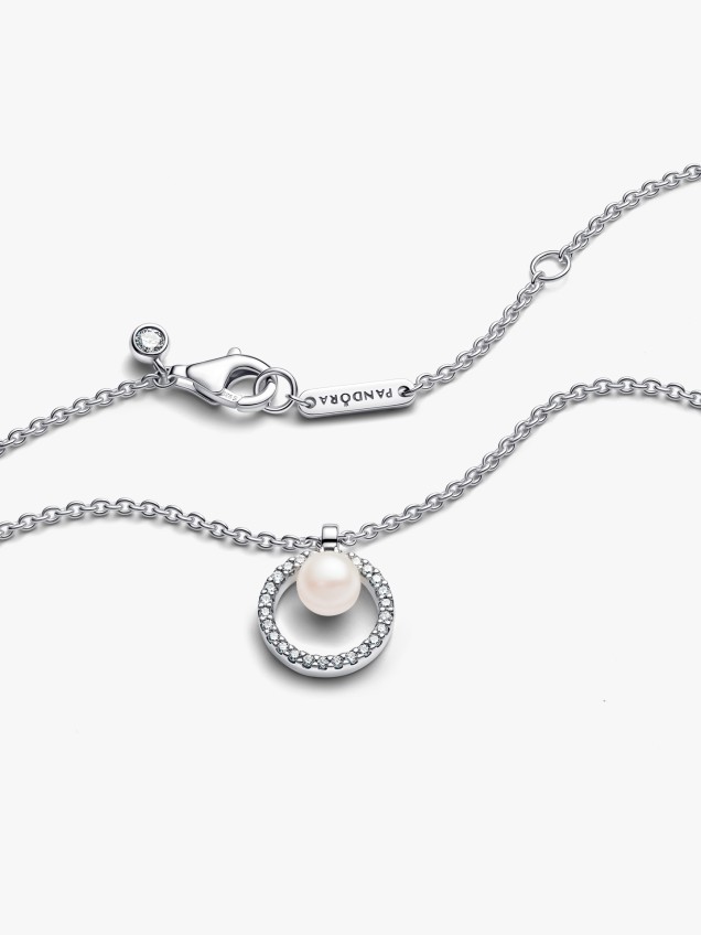 Colar Treated Freshwater Cultured Pearl & Pavé