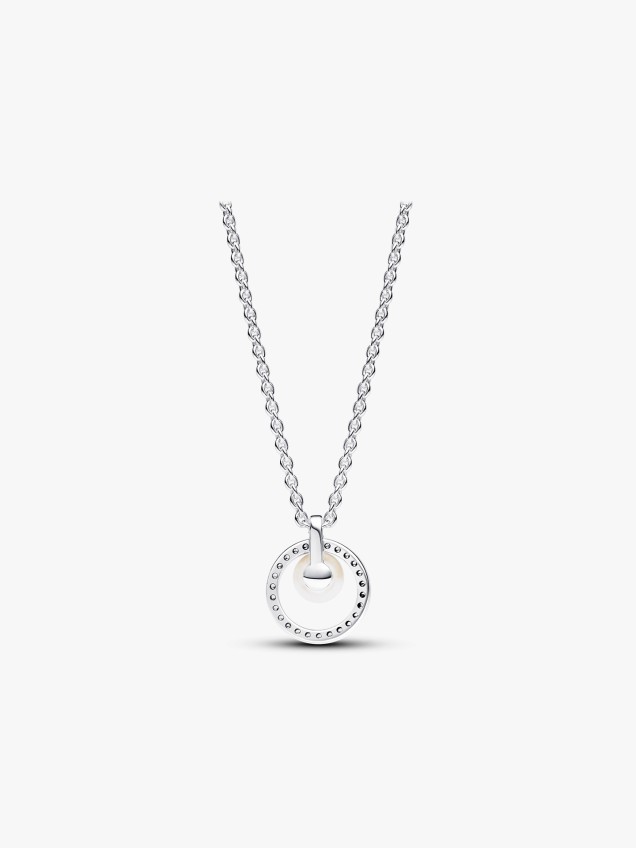 Colar Treated Freshwater Cultured Pearl & Pavé