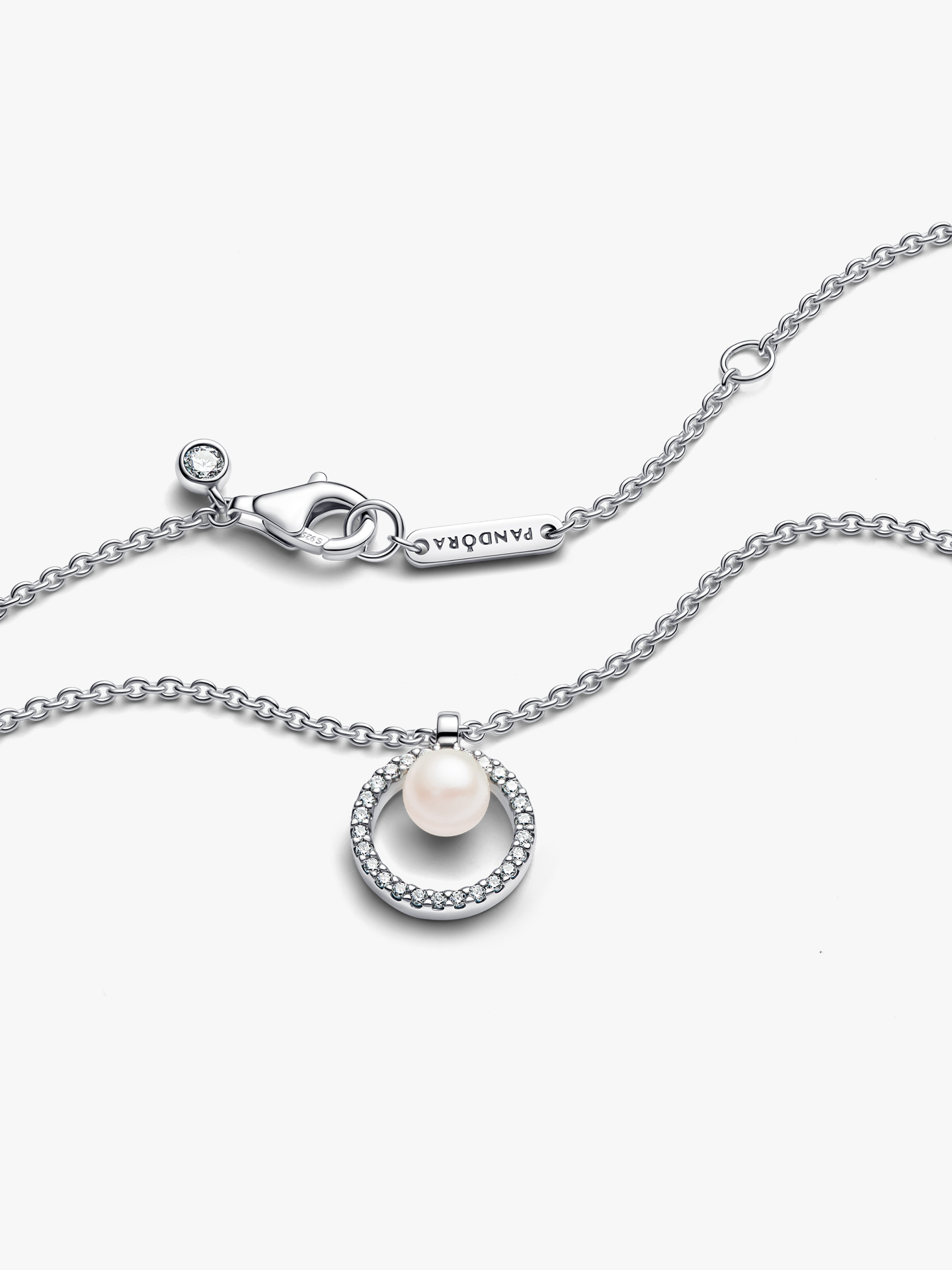 Colar Treated Freshwater Cultured Pearl & Pavé