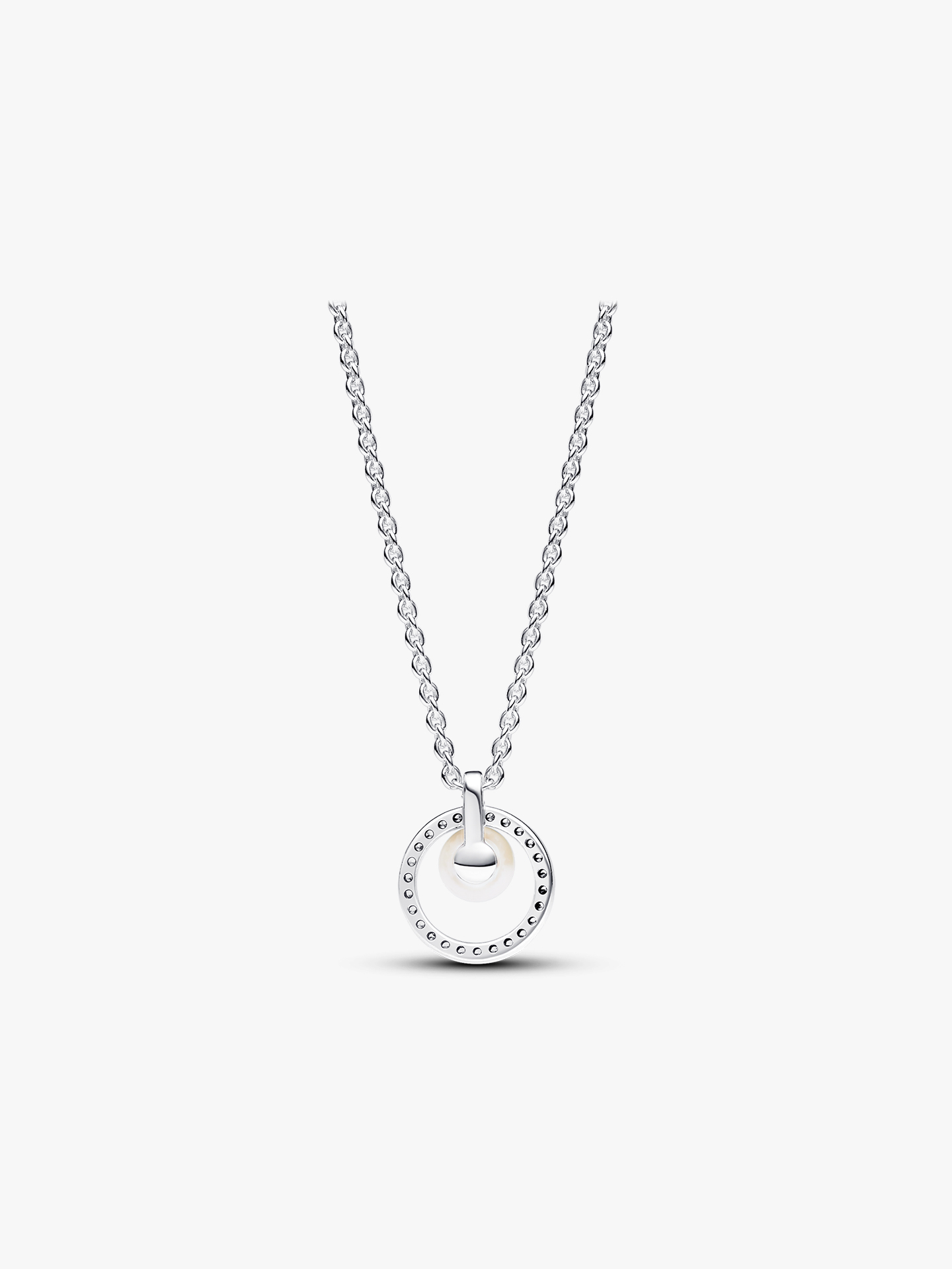 Colar Treated Freshwater Cultured Pearl & Pavé