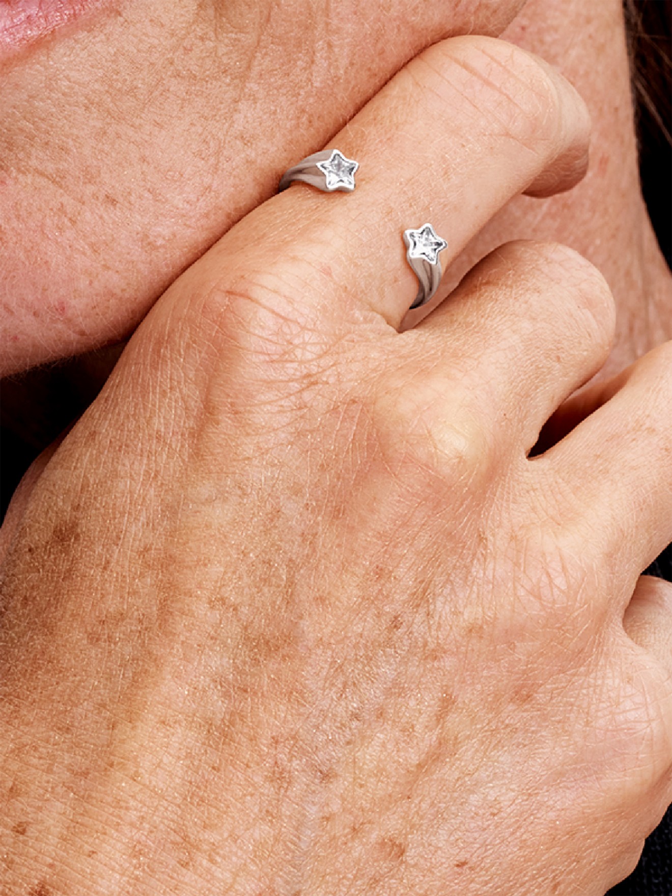 Anel Aberto Estrelas Cadentes