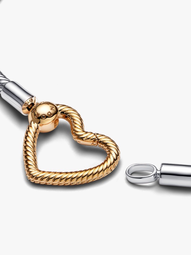 Pulseira Malha Snake Fecho Coração