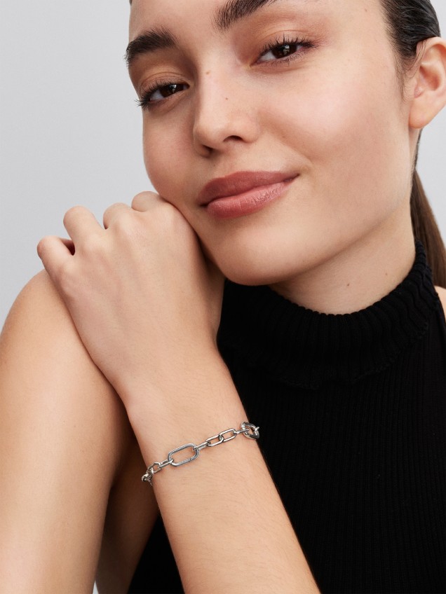 Pulseira de Corrente de Elos Pequenos