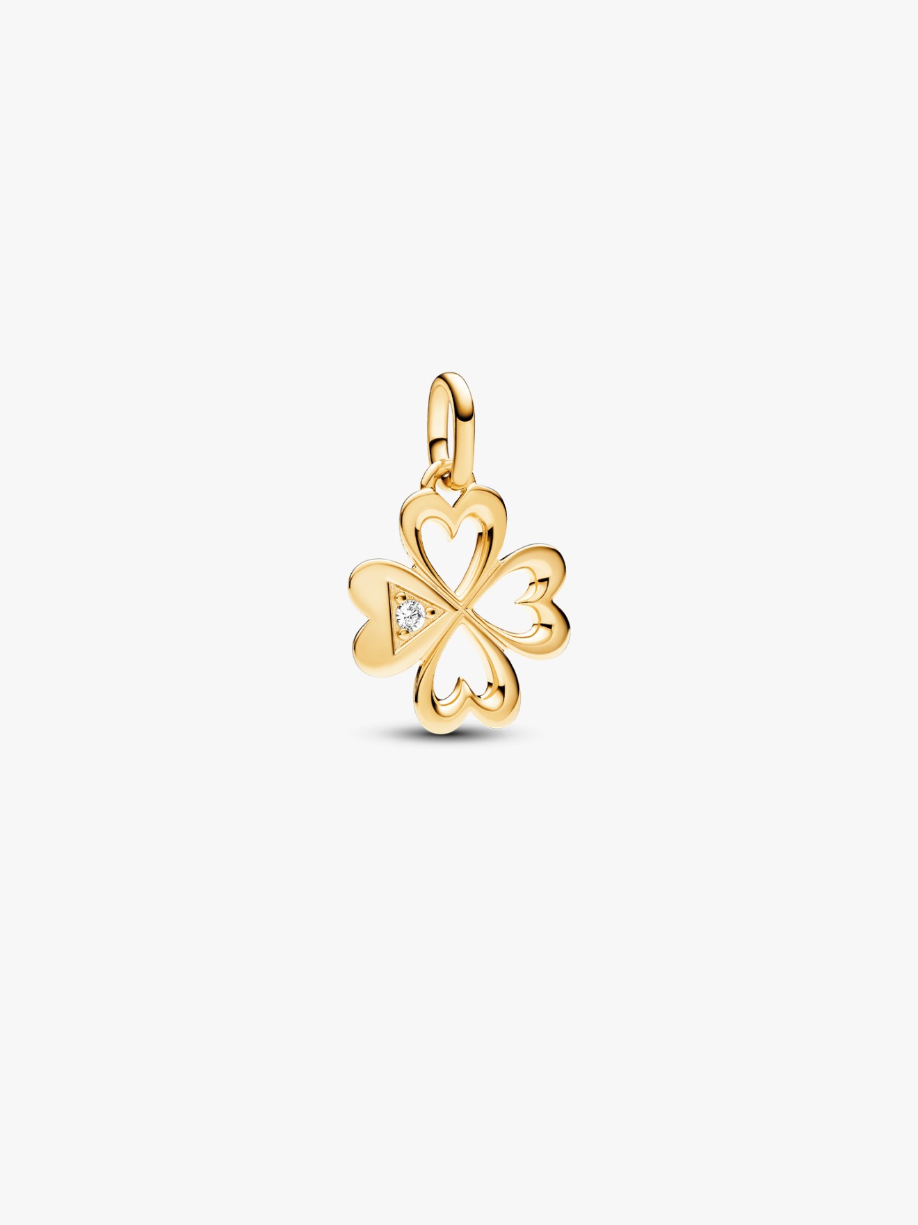 Conta Medalh�o Trevo de Quatro Folhas Cora��o