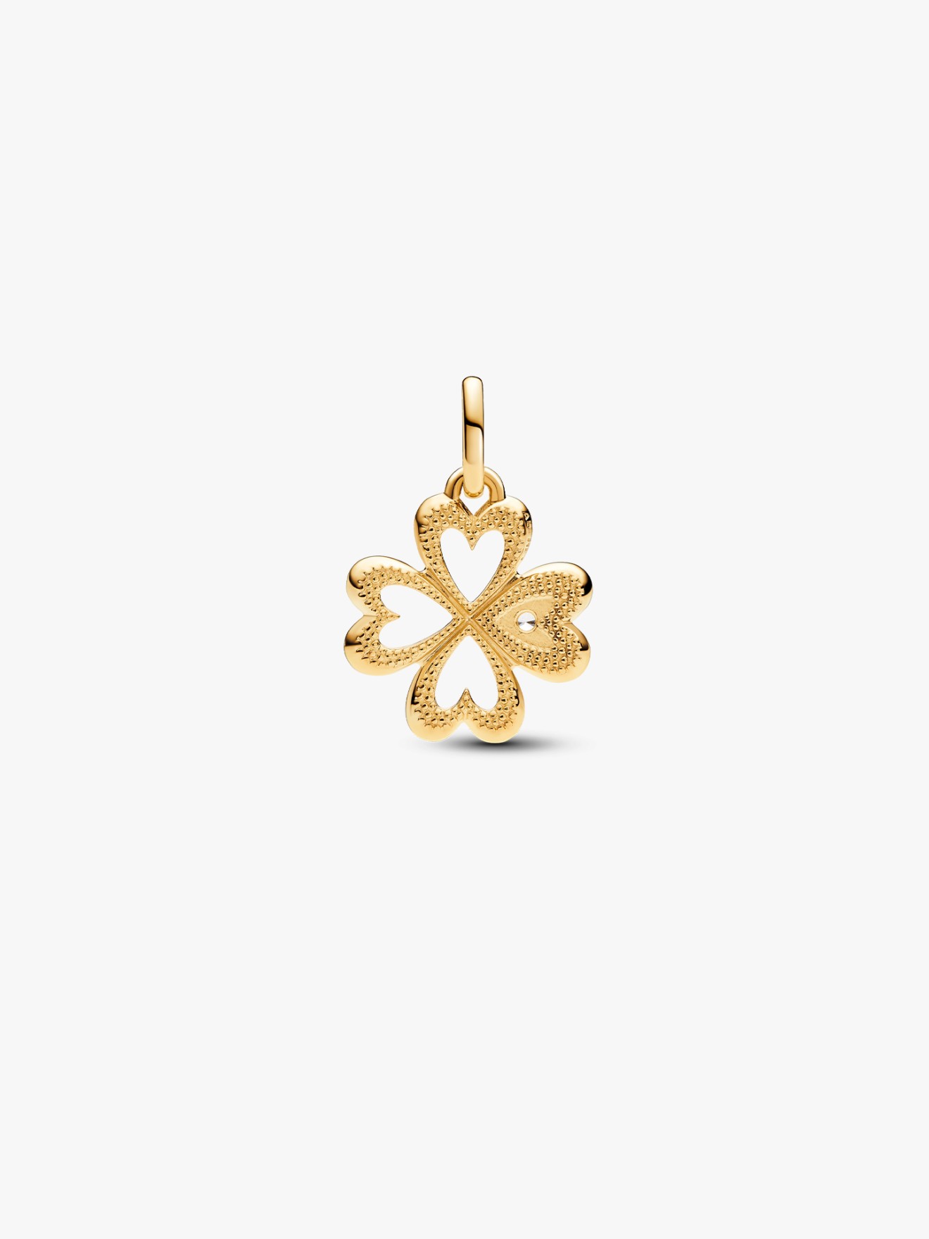 Conta Medalh�o Trevo de Quatro Folhas Cora��o