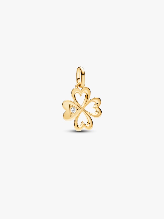 Conta Medalhão Trevo de Quatro Folhas Coração