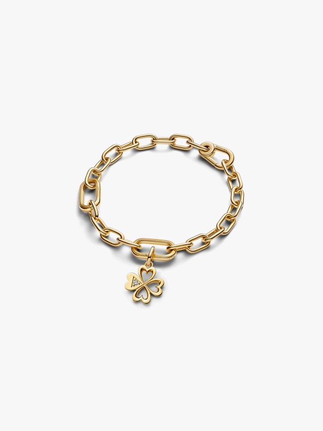 Conta Medalhão Trevo de Quatro Folhas Coração