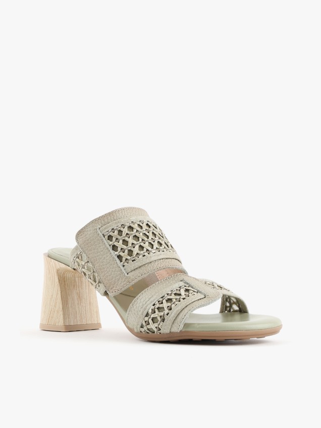 Sandálias Mule em Pele