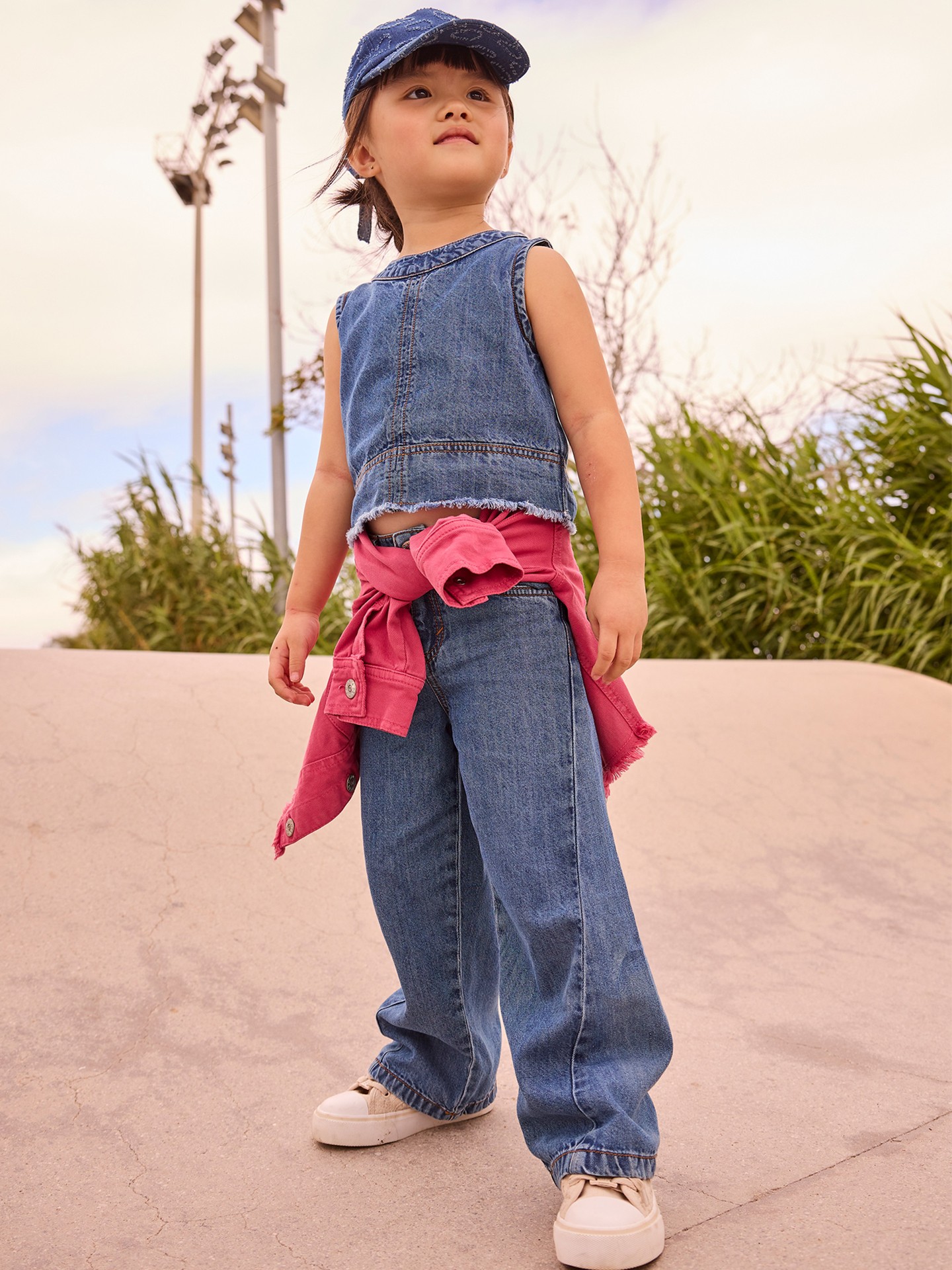 Calças de Ganga Fluidas de Perna Larga