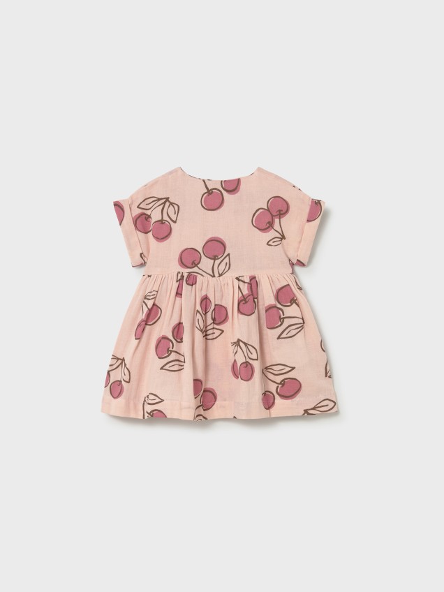 Vestido de Manga Curta com Estampado