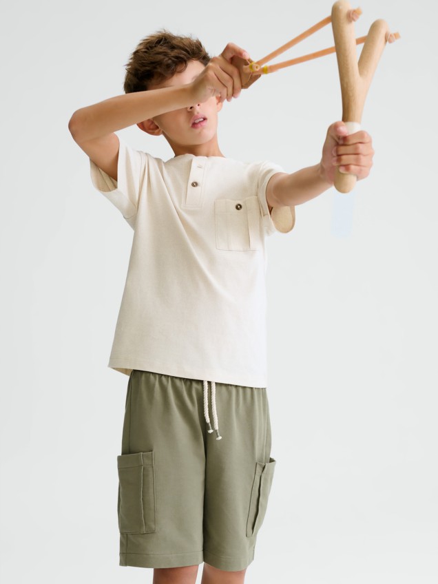 Conjunto de T-shirt e Calções Cargo