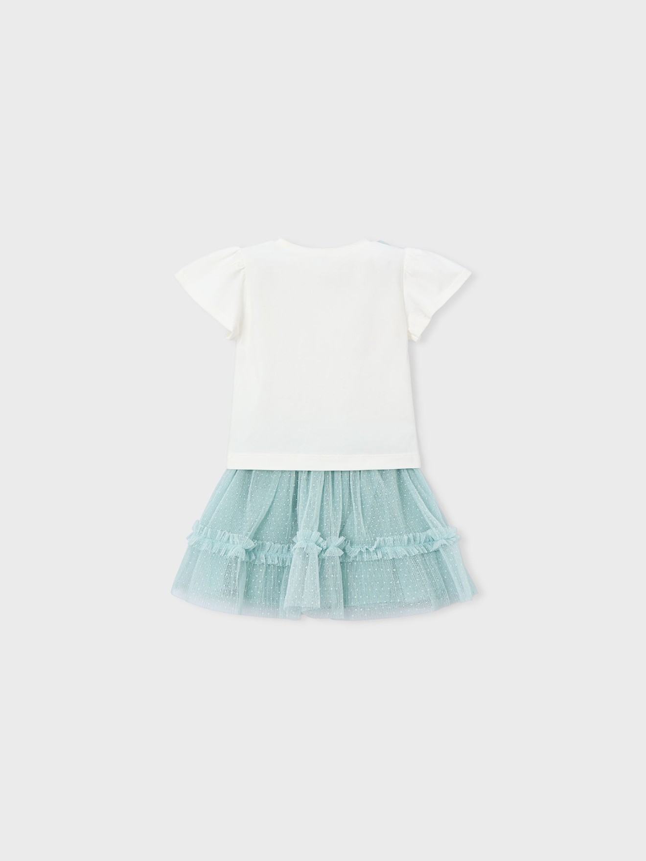 Conjunto de T-shirt e Saia de Tule