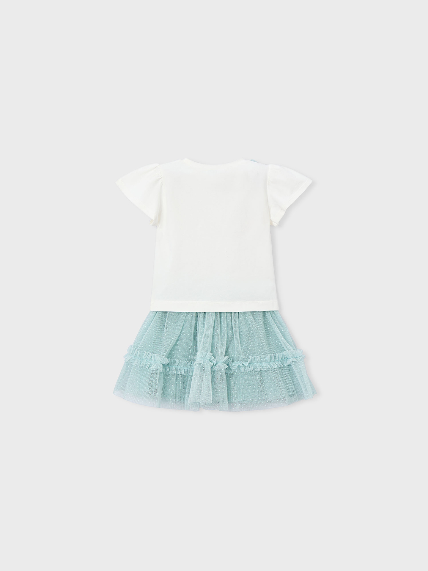 Conjunto de T-shirt e Saia de Tule