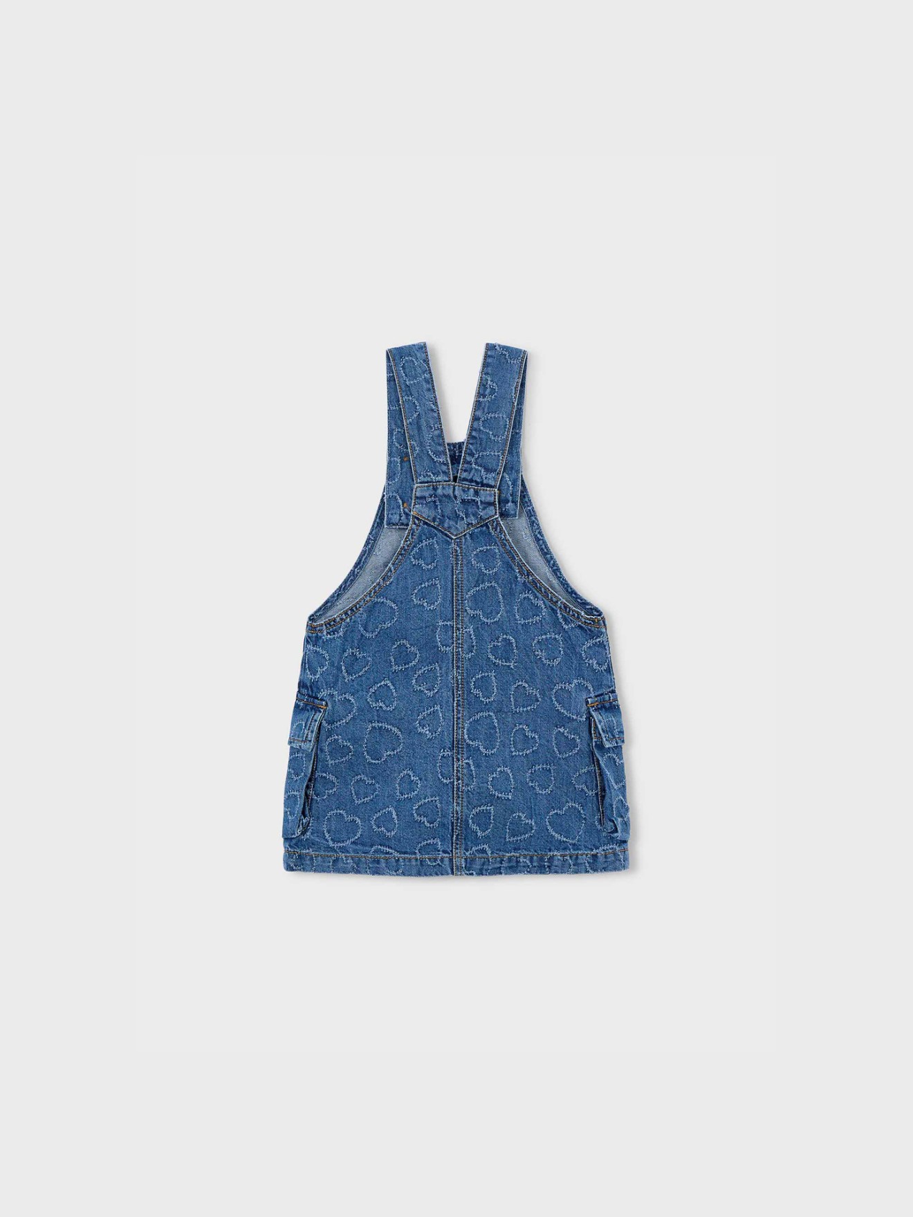 Saia Jardineira de Ganga com Padrão