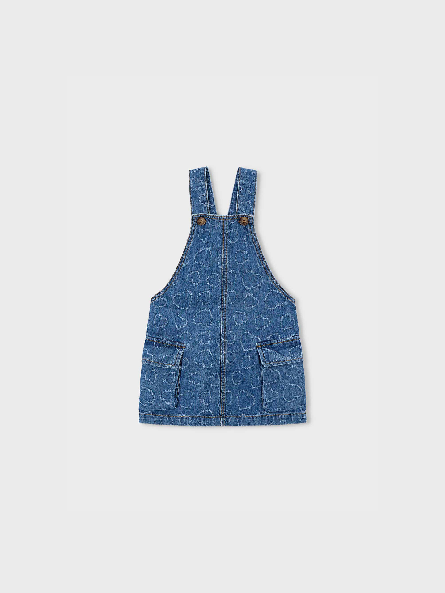 Saia Jardineira de Ganga com Padrão